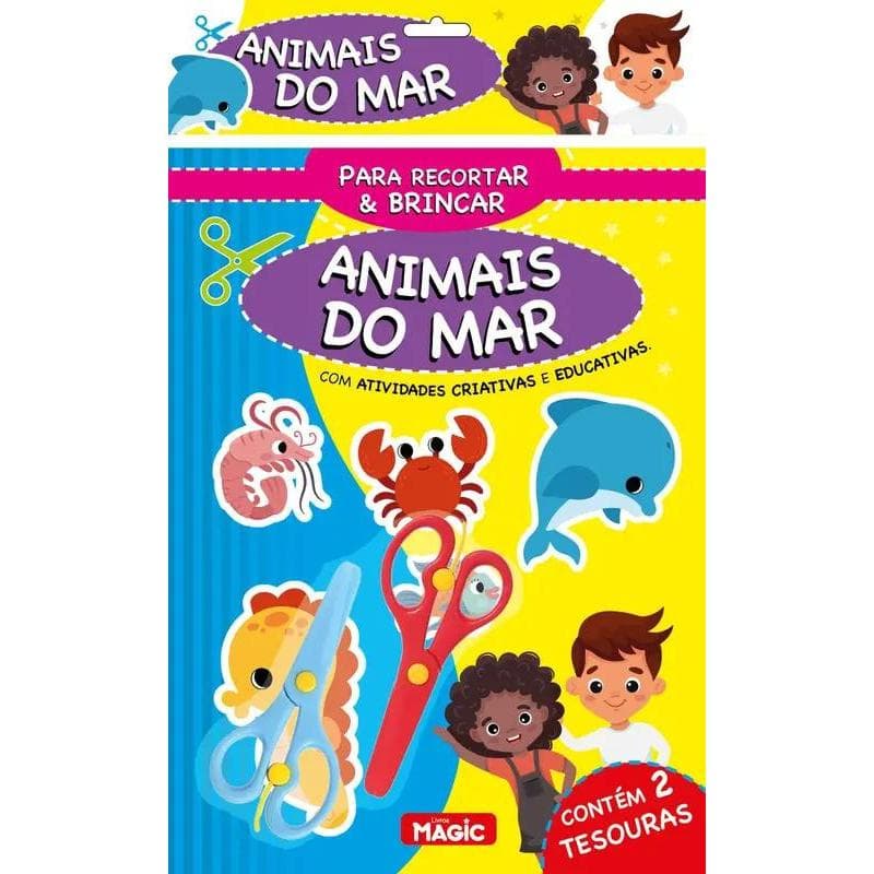 Livro Educativo Recorta e Brincar Animais do Mar