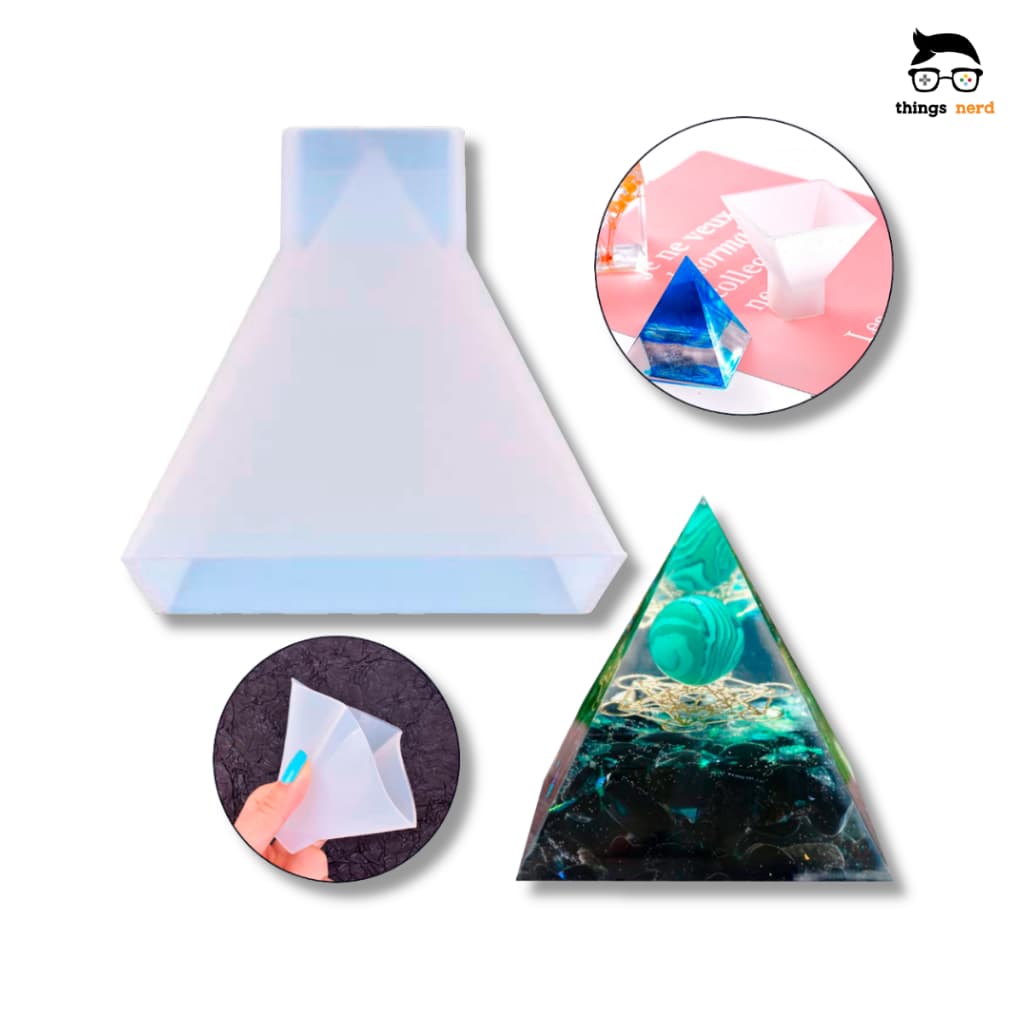 Forma Molde Silicone Pirâmide 6cm Artesanato Gesso Epóxi Vela Organita Decoração Glicerina Parafina