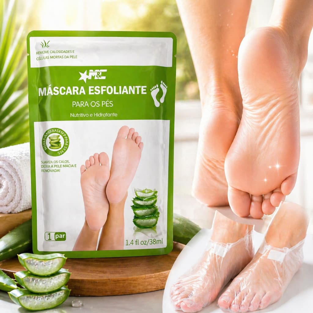 Máscara Esfoliante Para Pés Peeling Tira Calos Spa Relaxante Hidratante