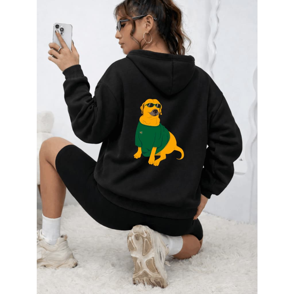 Moletom Canguru com Capuz Feminino Blusa De Frio Frente e Costas Estampado Brasil Brasa Brasuca Copa Seleção Algodão