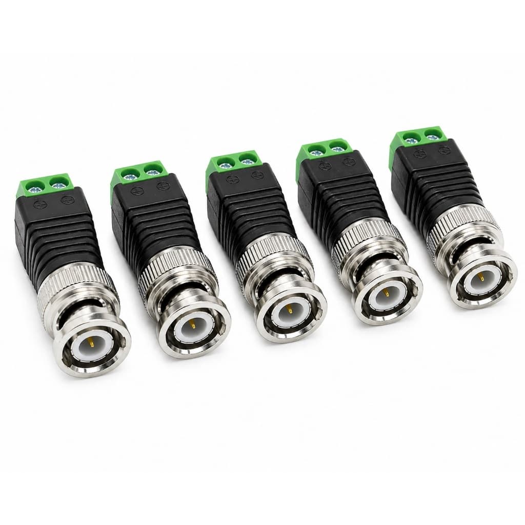 Kit 5 Conector Plug Borne Macho Câmera e Fita Led Camera Vigilancia Cftv