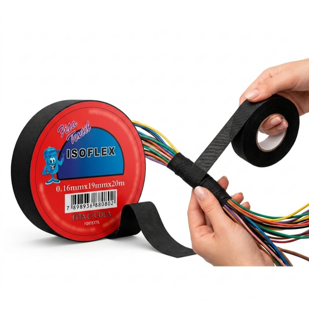 Fita Isolante De Tecido Tesa Tipo Chicote Automotivo Isoflex 20m