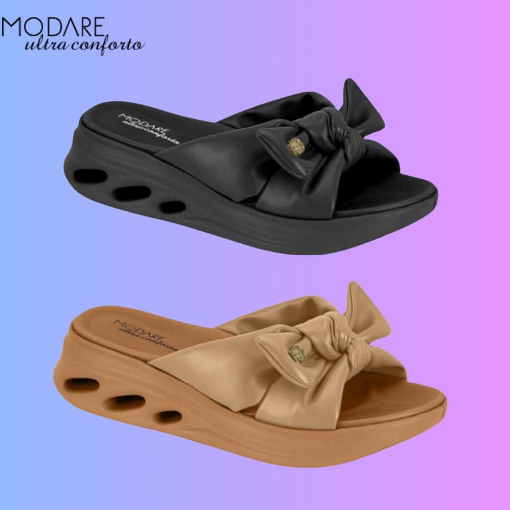 Sandália Ortopédica Modare Laço Plataforma Elegante Confortável Leve Macio