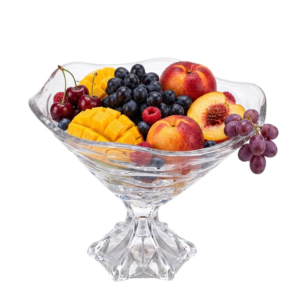 Fruteira de Vidro, Fruteira Conic Funda para Mesa com Pé Resistente  30cm – Ruvolo
