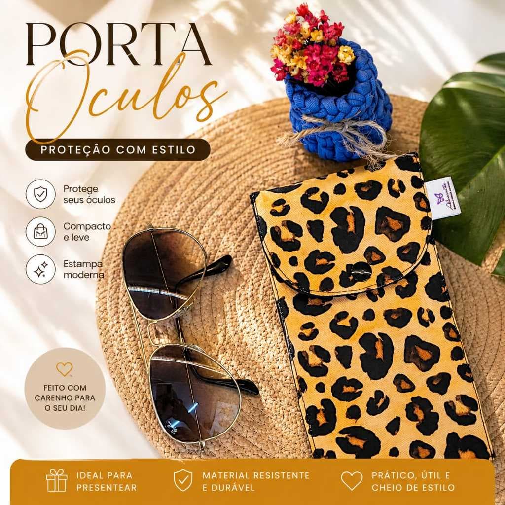 Porta óculos Artesanal em tecido estojo protetor case