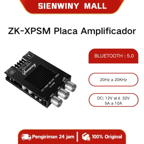 ZK-XPSM Placa Amplificador 300w Rms 150w+150w Módulo Bluetooth Aux Som ambiente Teto Arandela