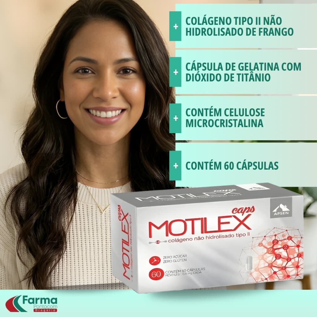 Motilex Caps Colágeno Tipo 2 Não Hidrolizado Com 60 Cápsulas