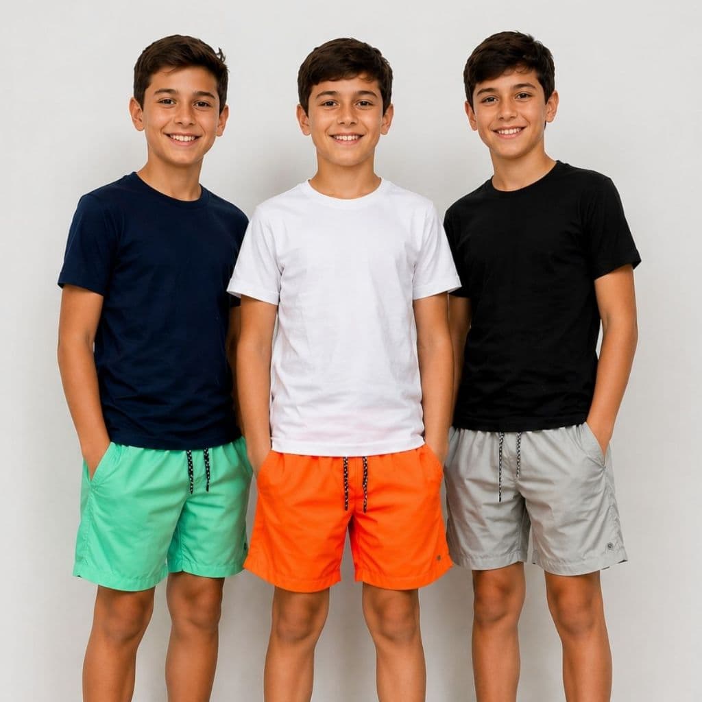 Kit 3 Bermudas Tactel Infantil Juvenil Masculina Praia Verão Lazer – Oferta Especial