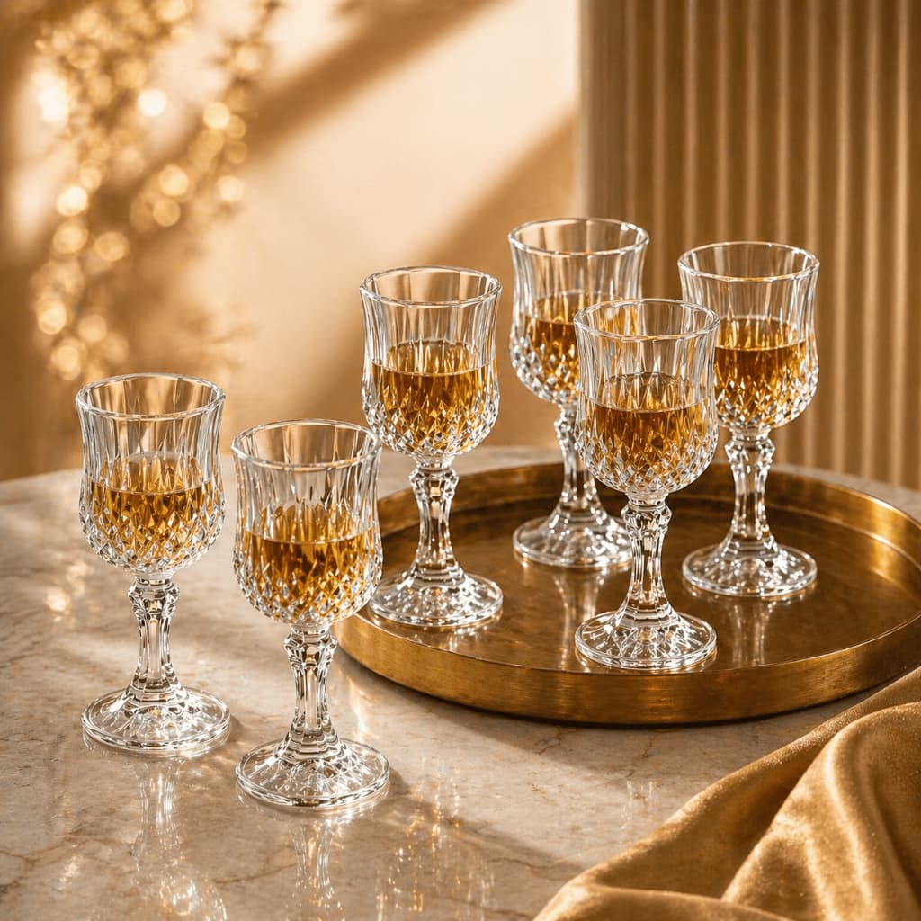 Jogo 6 Taças De Licor 50ml De Vidro Mesa Posta Também Para Drinks Doses Bebidas Festa Lyor
