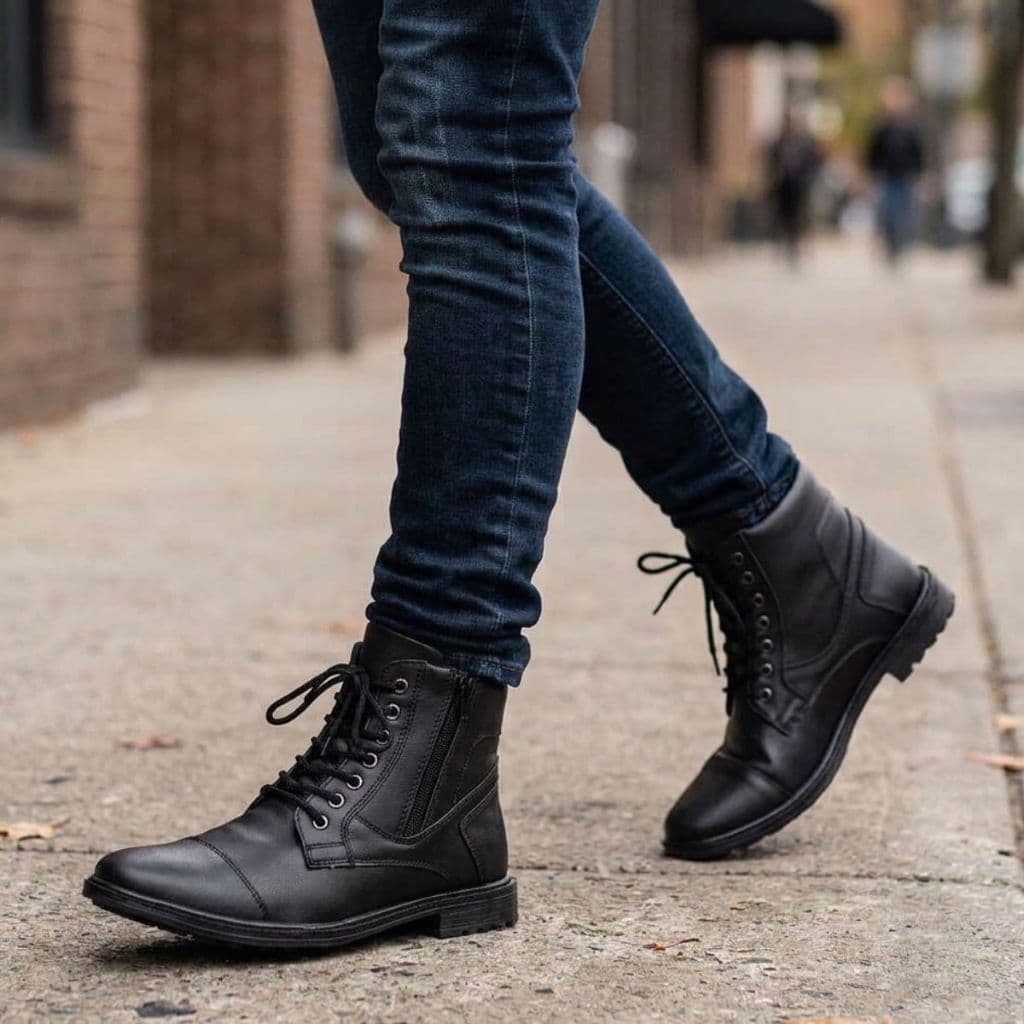 Bota Masculina Coturno Casual Zíper Urban Streetwear Calce Fácil Confortável