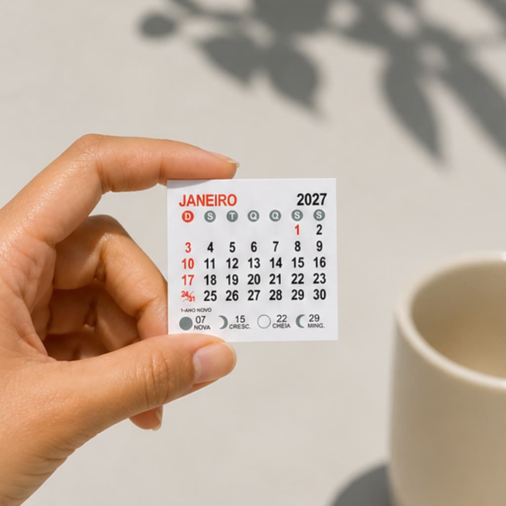Mini Calendário 2027 em Bloco / 5x5cm / 1000 Unidades