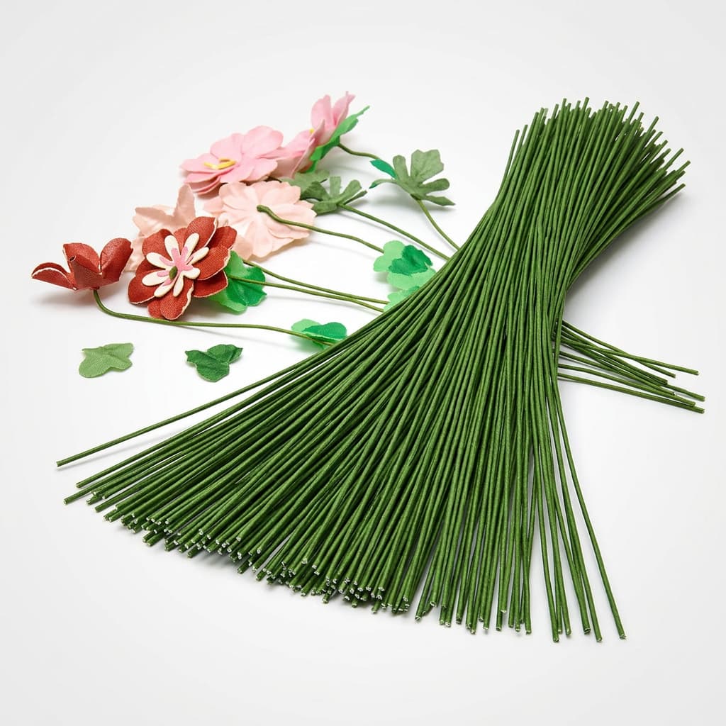 200 Un Arame Floral Encapado N.22 40cm-Flores Artesanatos Decoração Fio Floral Buques Arranjos Jardinagem