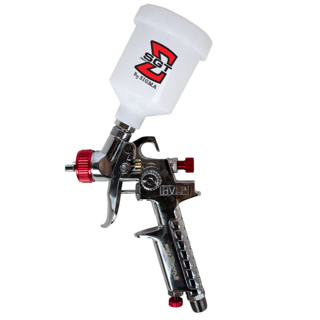 PISTOLA HVLP 1.0 SGT 3010A 125ML ACABAMENTO AUTOMOTIVO MOTOR CAIXA RODA PLÁSTICOS