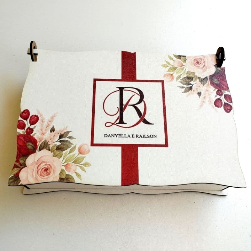 Kit 11 Caixas grandes personalizadas para casamento em MDF 26x30x10