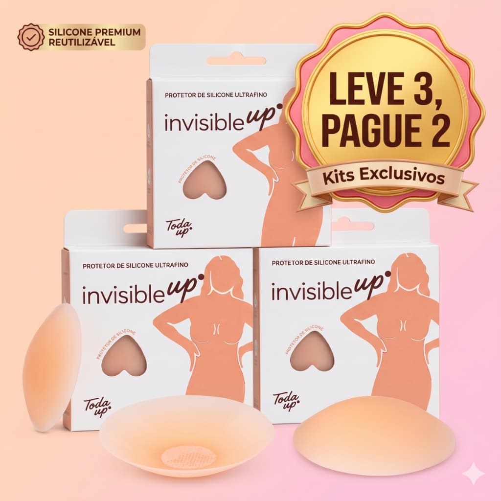 Protetor de Silicone para Seios Ultrafino 8cm Invisível em Qualquer Roupa Pague 2 Leve 3 Pares