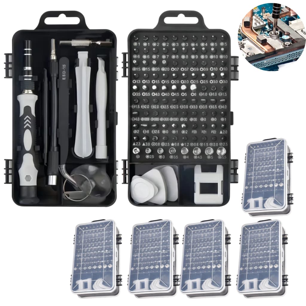 5 Kit Chave Precisão 115 em 1 Ferramentas Reparo Celular Notebook Eletrônicos