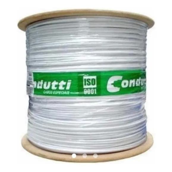 Cabo Coaxial 300m 4mm Condutti Bip 2x26 Dupla Blindagem Alta Qualidade Flexível CFTV Profissional HD
