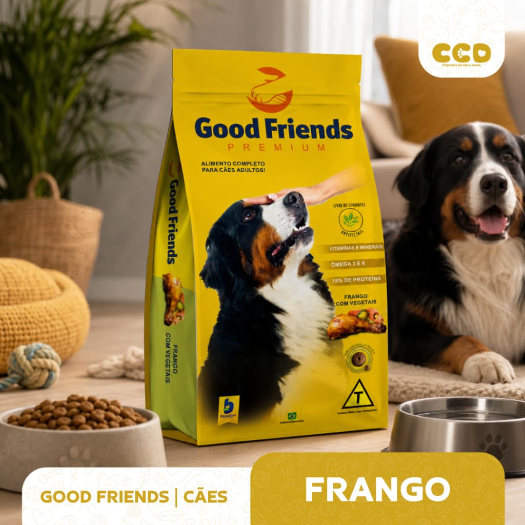 Ração Good Friends Premium para Cães Adultos Sabor Frango com Vegetais