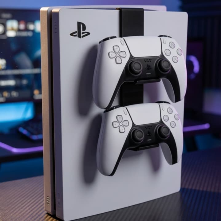 Suporte para Controle PS5 | Organizador Gamer de Console 1 ou 2 Controles Branco e Preto Video Game