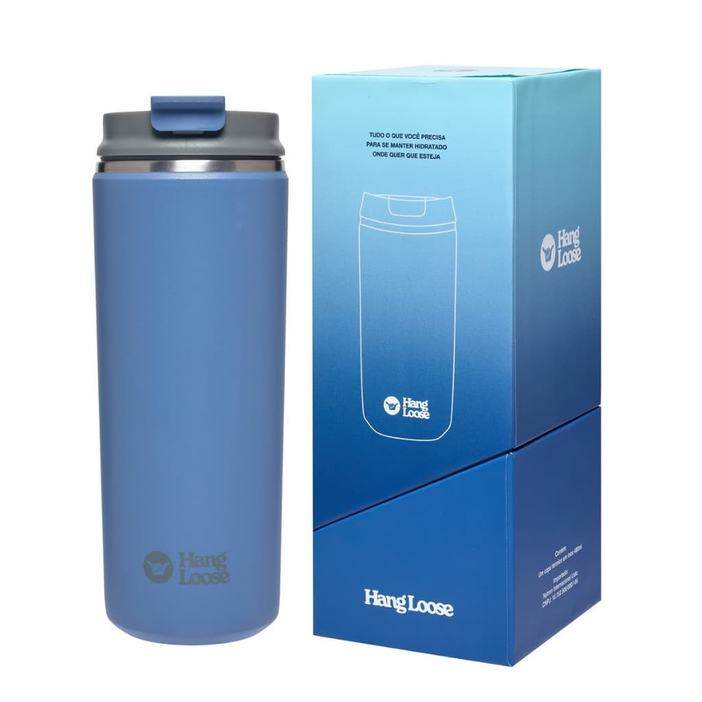 Garrafa Térmica 480ML Reforçada Tampa Café Hang Loose Passeio