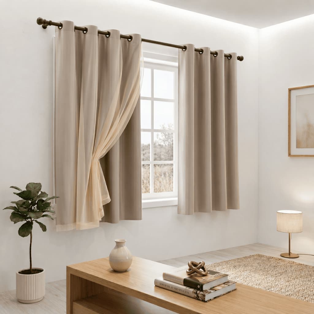 Cortina Veda Luz Blackout Blecaute Com Tecido Voil 2,80 M X 1,80 M