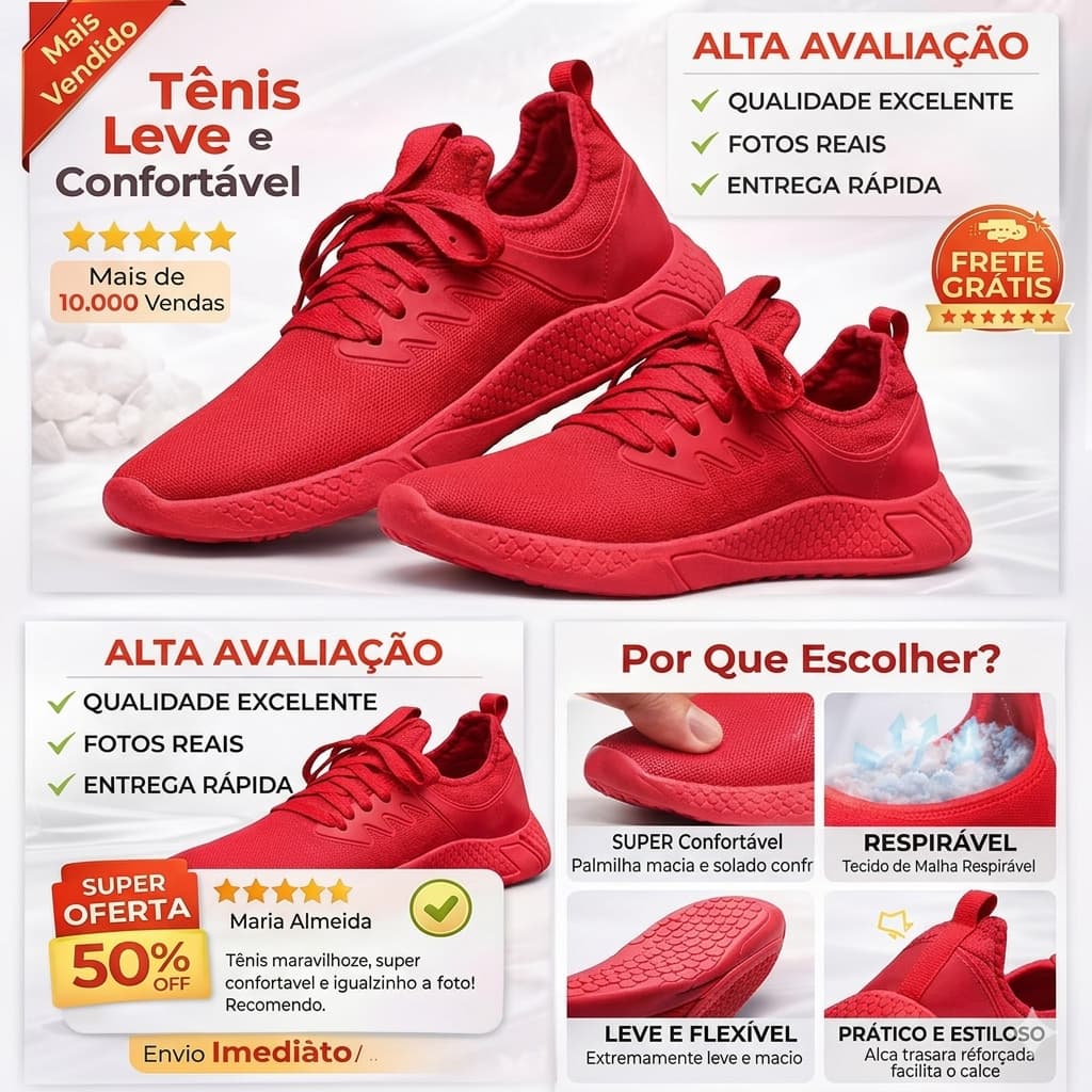 Tênis Feminino Masculino Esportivo Leve Confortável Casual Caminhada Respirável Envio Imediato