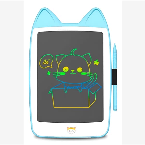 Lousa Mágica infantil Gatinho AZUL Tablet Desenhar 8 e 10 Polegadas