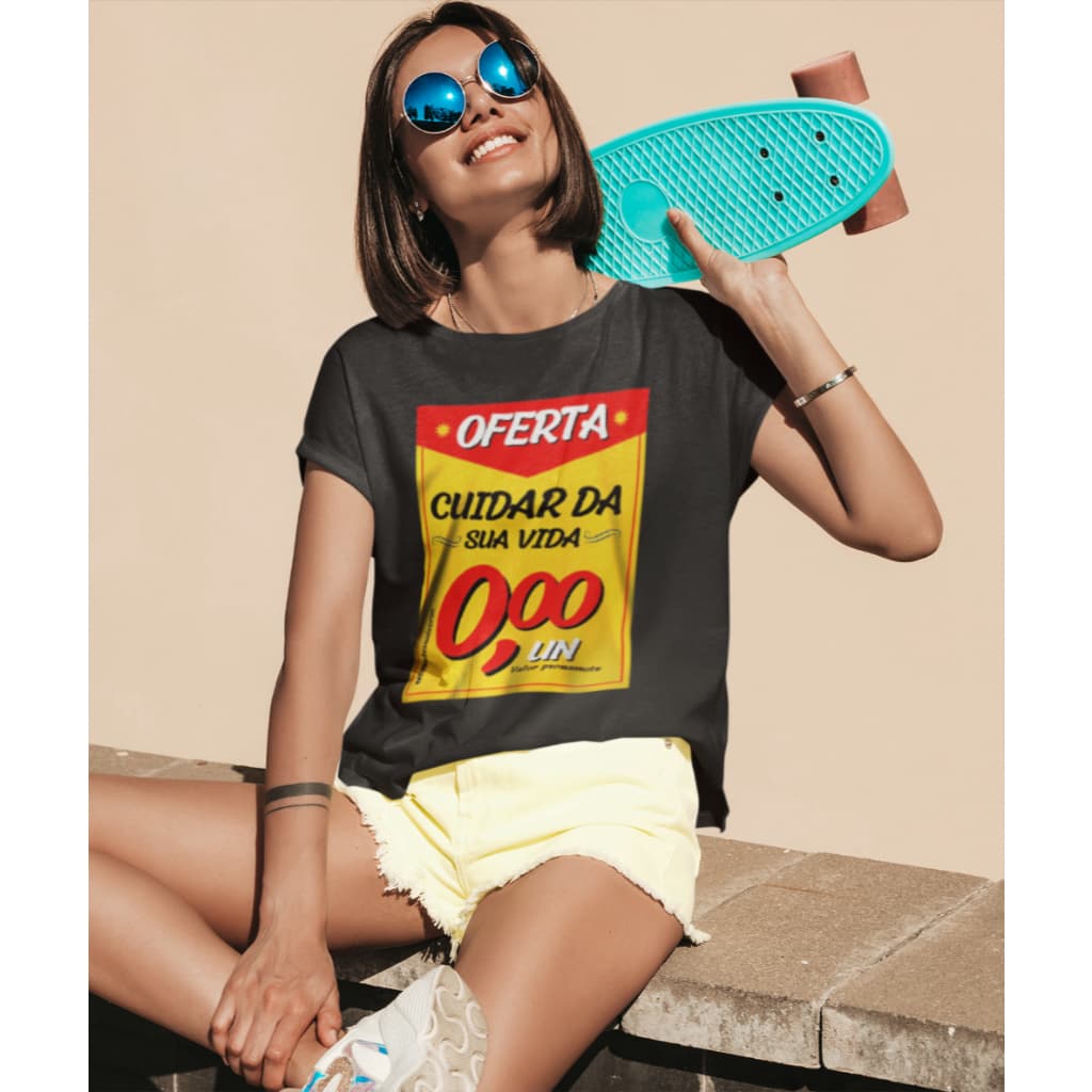 Camiseta Feminina  Algodão Meme Cuidar da Sua Vida