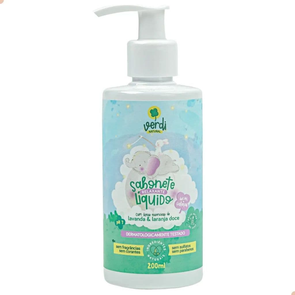 Sabonete Líq Vegano Verdi Natural Óleo Lavanda Laranja Doce