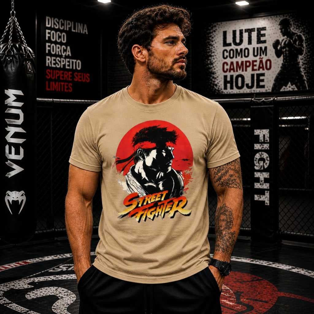 Camiseta Street Fighter Masculina Gamer Anime Premium Envio Rapido
