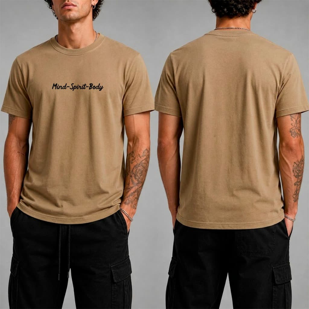 Camiseta Masculina Mind Spirit Body Malha Penteada Premium Algodão 100% 30.1 Casual Lifestyle Urbano