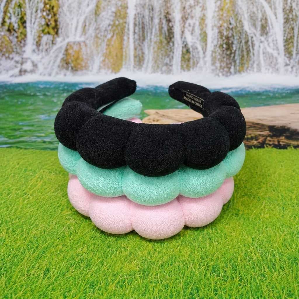Tiara Acolchoada Bubble Plush para Maquiagem e Skincare