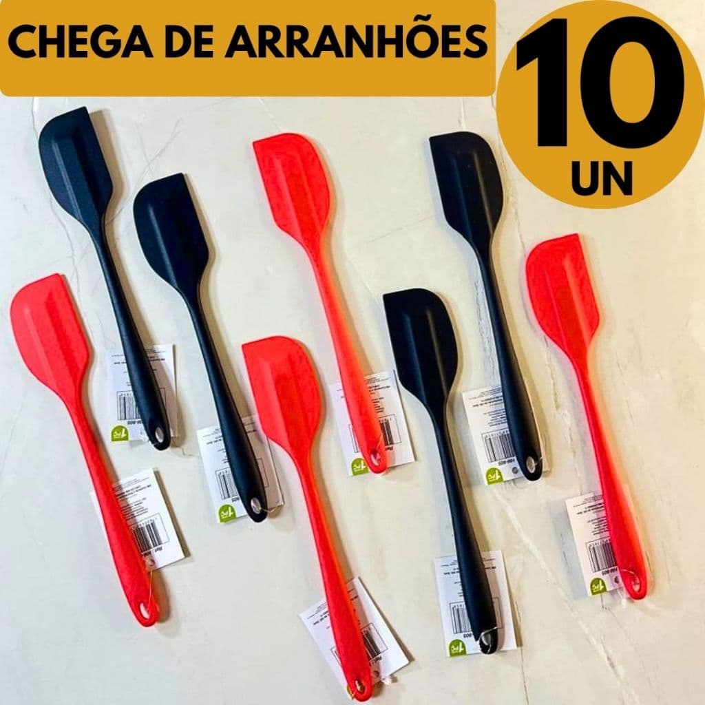 Espátula Silicone Antiaderente 10/8/6/4 Para Mexer Raspar Panela Cozinha Confeitaria Restaurante
