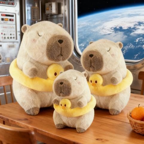 Peluche capivara com anel de natação! 30/50/60cm três tamanhos para a opção, adorável macio adorável, ajuste do tamanho