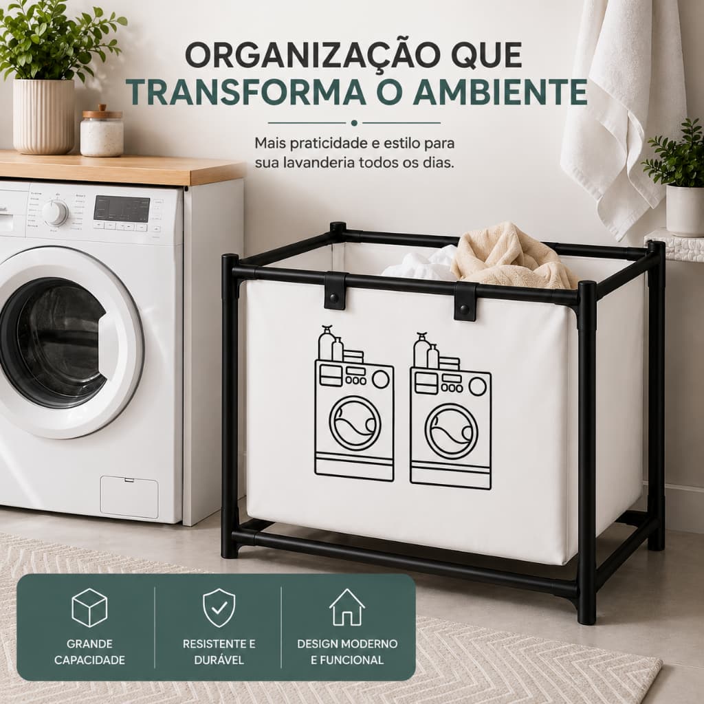 Cesto Organizador de Roupa Multiuso Lavanderia