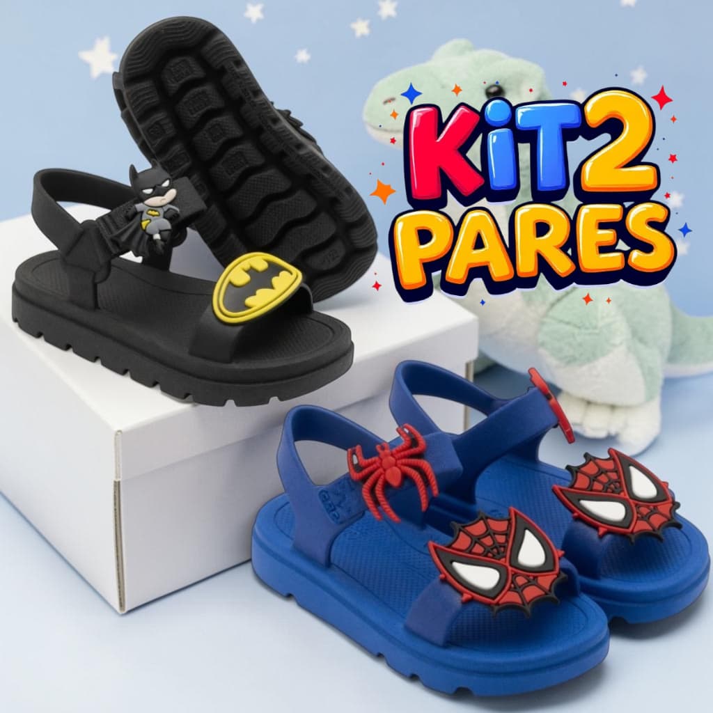 Kit 2 Papete Ifantil Menino Personagens Leve Antiderrapante Novidade