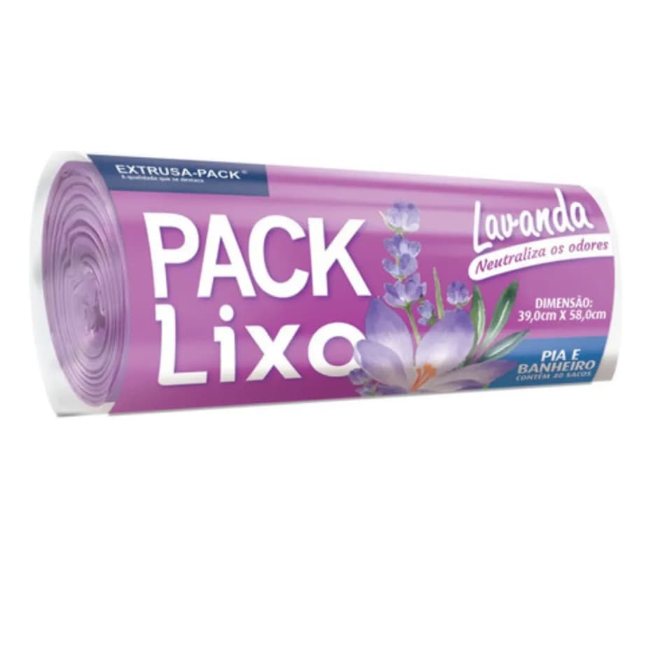 Saco de Lixo Perfumado Lavanda Neutralizador de Odor Pia e Banheiro - 3KG - Extrusa-Pack