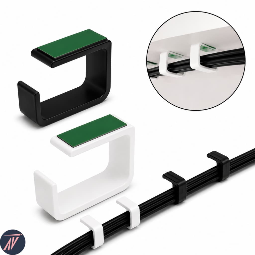 Organizador de Cabos Resistente Para Esconder Fios Embaixo da Mesa Setup Gamer