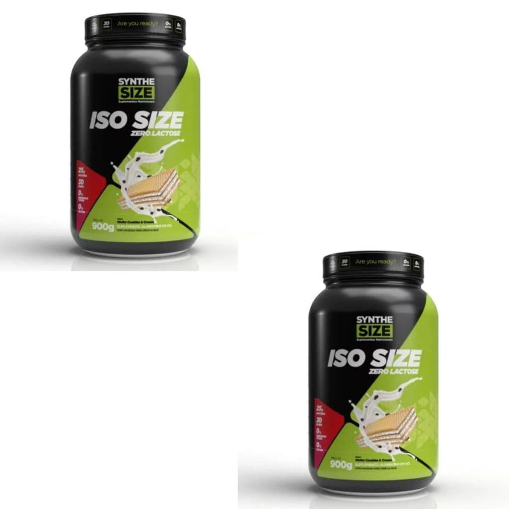 Kit 2 Whey Iso Size Zero Lactose Pote 900g SyntheSize