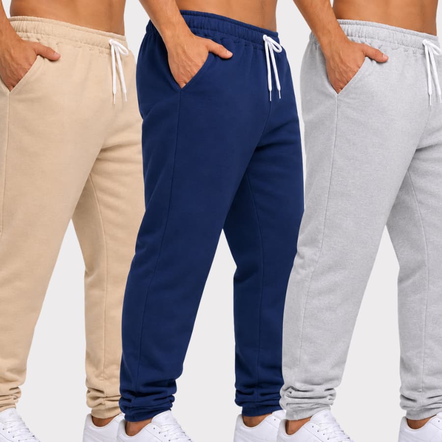 Kit 3 Calça Moletom Jogger Masculina  Conforto e Estilo com Bolsos Laterais