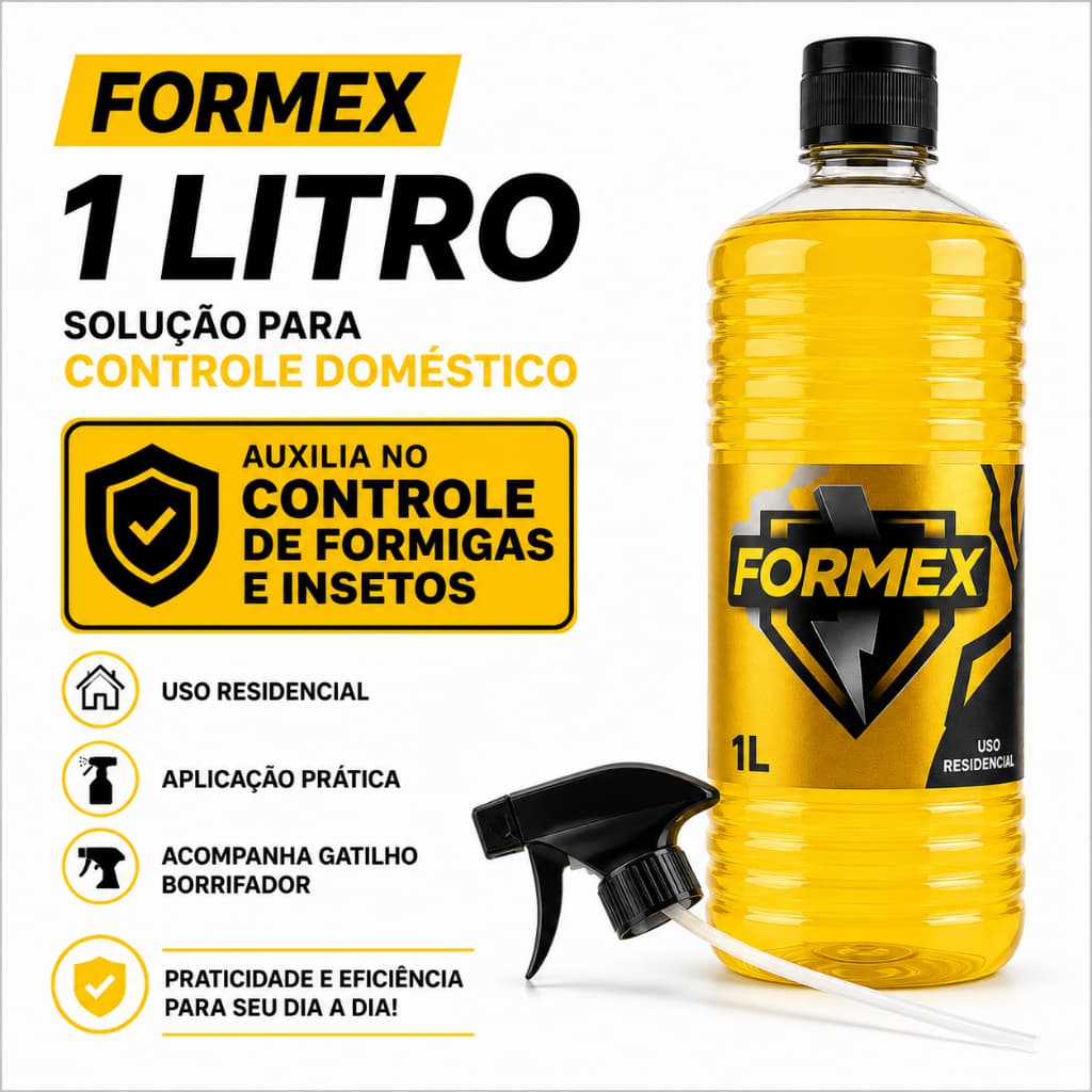 Formex 1L com Gatilho Aplicador para Ambientes da Casa Insetos Formigas Baratas Traças e outros