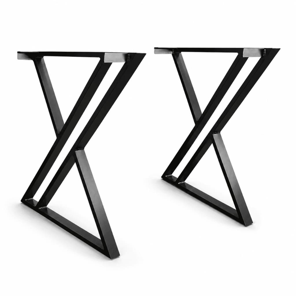 Par de Pé X para Mesa Sala ou Cozinha Estilo Industrial Base em Aço Carbono (Ferro)