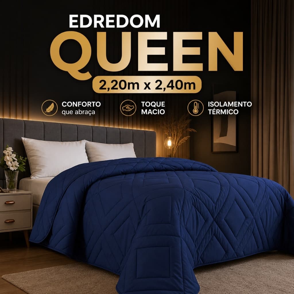 Edredom Premium Queen ou Solteiro Grosso Macio Quente Enchimento Confortável Luxo