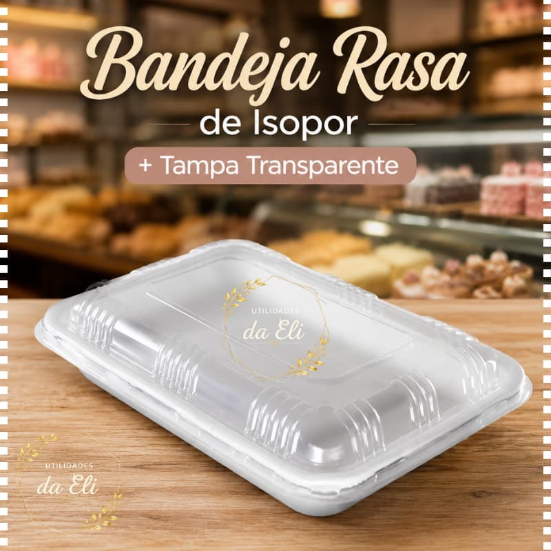 Kit Bandeja de Isopor + Tampa B2 Rasa com 25 Unidades