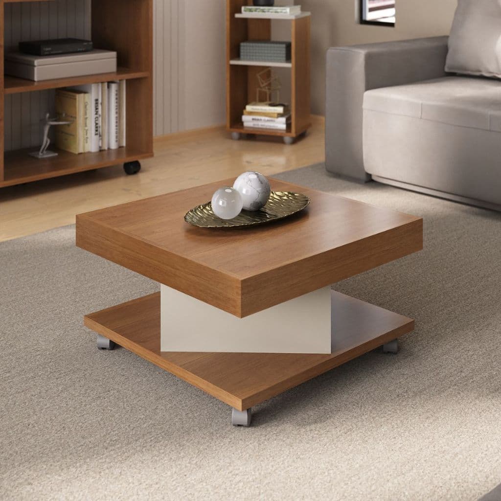 Mesa de Centro Saara Artely com 4 Rodinhas