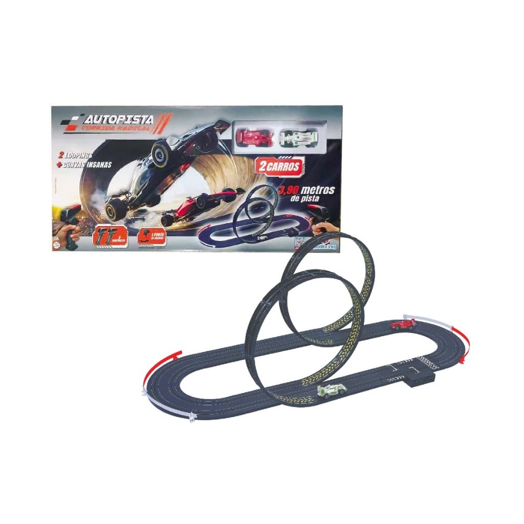 Autorama Corrida Radical Pista Grande de Brinquedo Com 2 Carrinhos