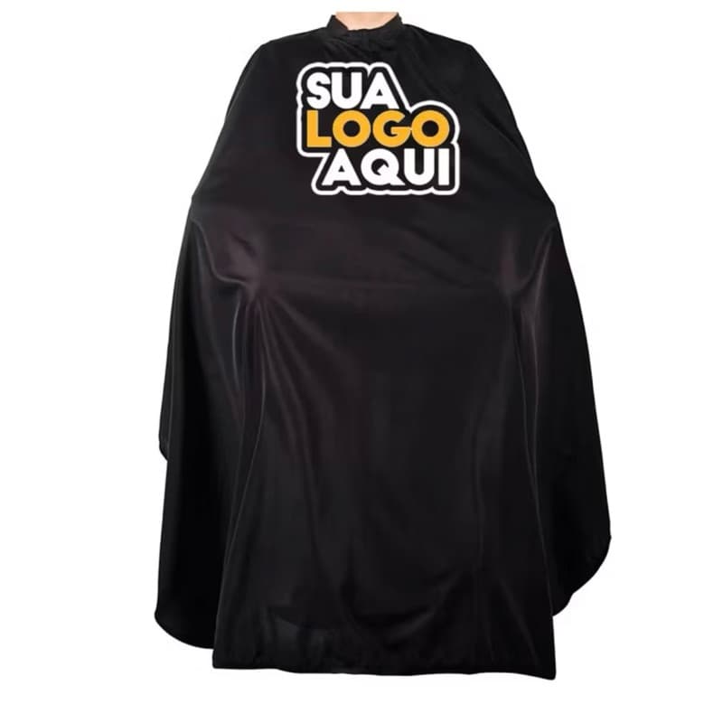 Kit 20 Capas Profissionais Barbeiro Personalizada com Logo | Preta ou Branca | 145x175 | Cetim Premium+Brinde 2 Infantil