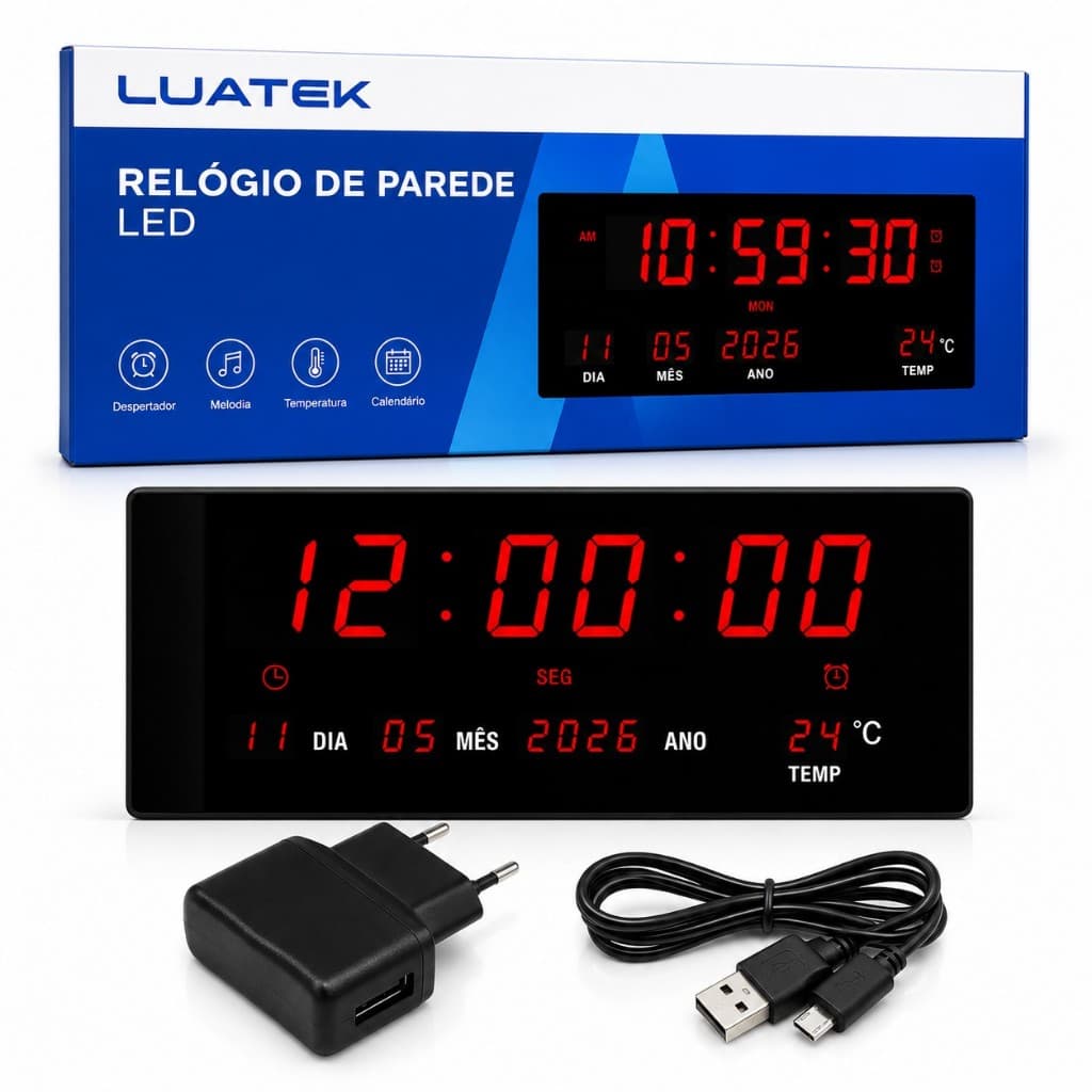 Relogio De Parede Led Grande Empresa Academia Igreja Recepção