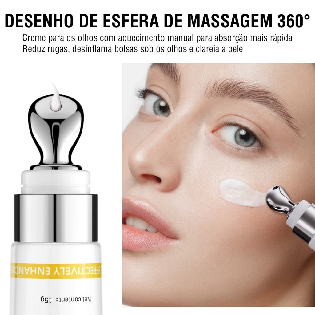 OUKEYA Creme Para Olhos Hidratante Cafeína Reduz Bolsas Linhas Finas Firmador 15g