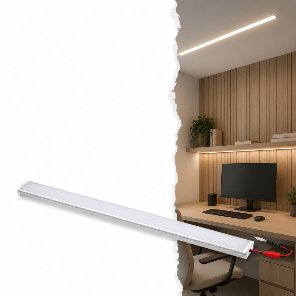Perfil de LED Completo Embutir 95cmx70mm 25W com Driver Incluso Iluminação Moderna